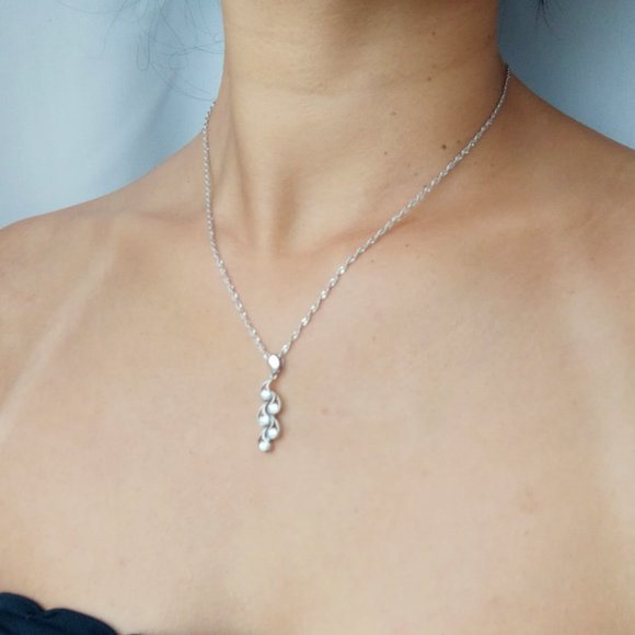 (SOLD) 14K White Gold Gemstone Pendant Necklace, 3.73g - Picture 10 of 11